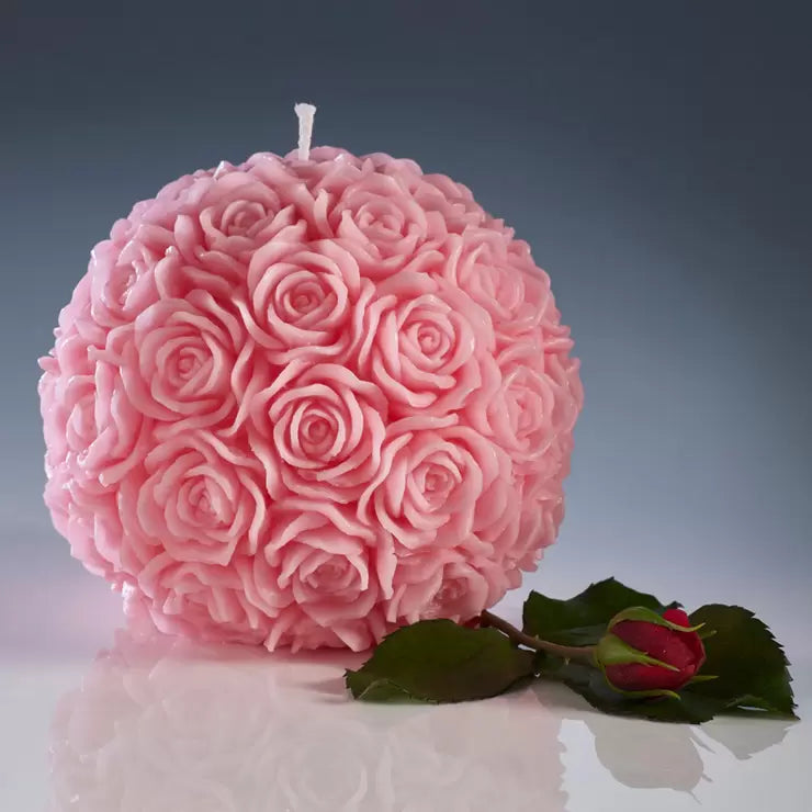 Refillable Candle 12cm Rose Ball