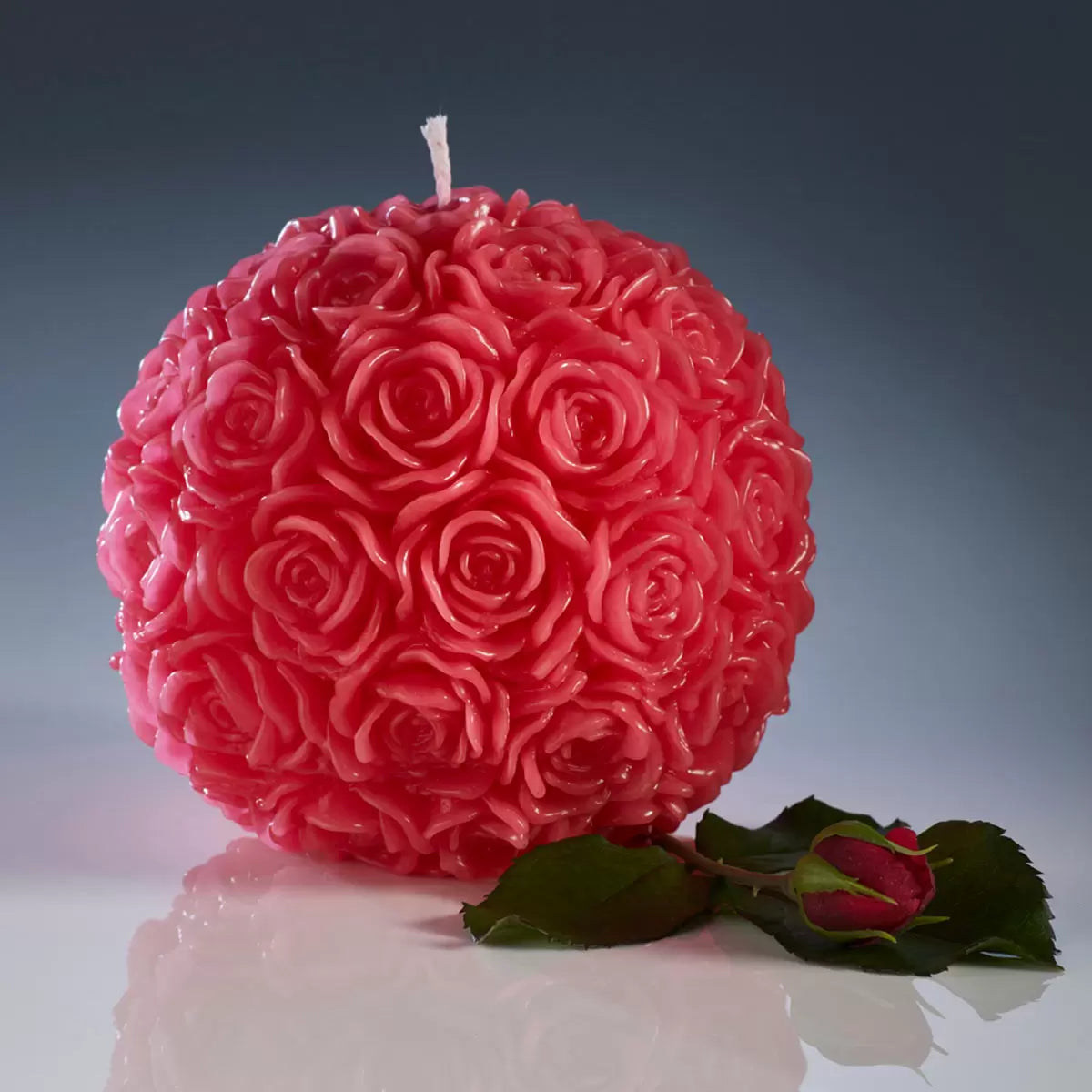 Refillable Candle 12cm Rose Ball